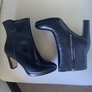 Black Leather Ankle Boots NINE WEST